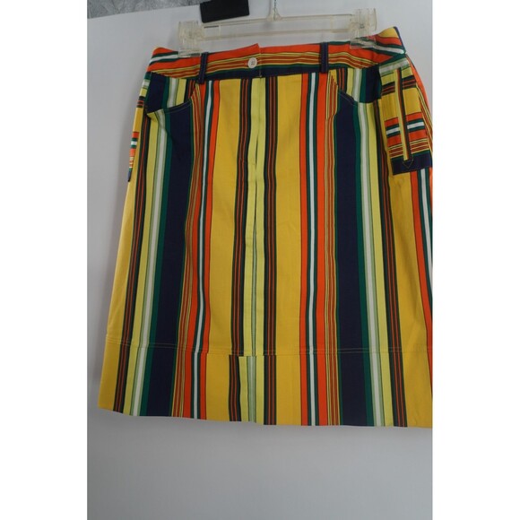 Harve Benard Multicolor Striped Knee Length Pencil Skirt Preppy Mod Retro Sz 12 - Picture 1 of 16